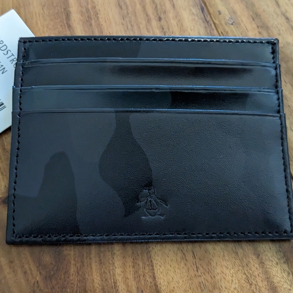 The Original Penguin Embossed Leather Card 6 Slot + Cash Slot New in Box ❤️ - Picture 4 of 8